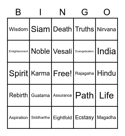 SINTPHI Group 2 Bingo Card