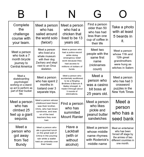 Lacy & Roderick Wedding Weekend! Bingo Card