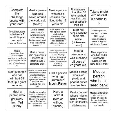 Lacy & Roderick Wedding Weekend Bingo Card