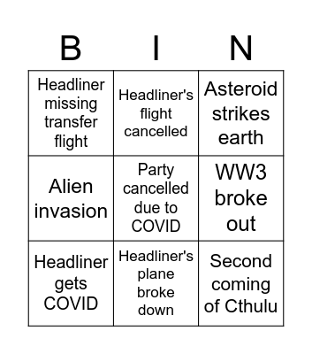 Astral Bingo Card