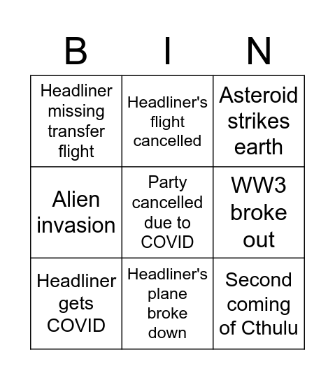 Astral Bingo Card