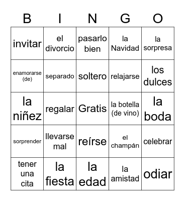 Las Fiestas Bingo Card