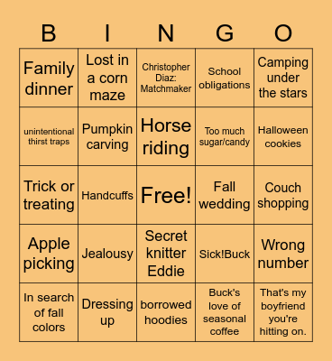 🎃Buddie Fall Bingo🎃 Bingo Card