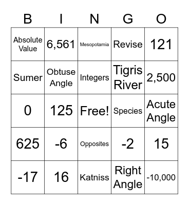 Math Bingo 9-23-22 Bingo Card