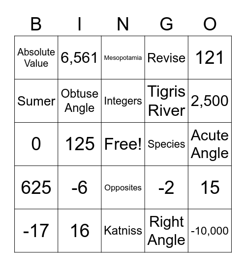 Math Bingo 9-23-22 Bingo Card