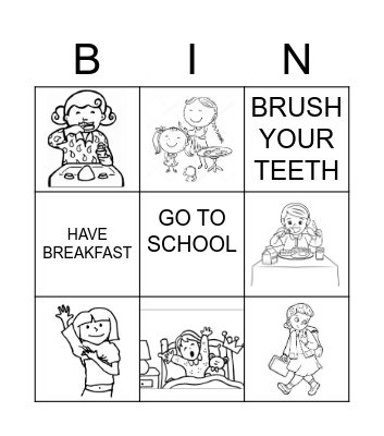 Morning Routine Bingo Card