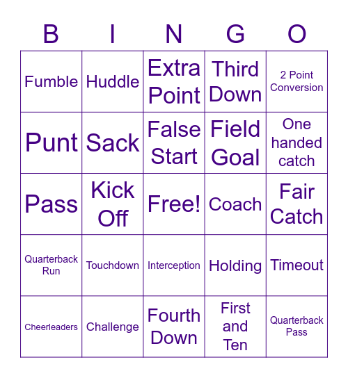 JMU vs App St Bingo Card