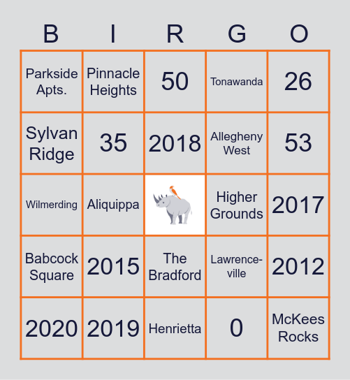 BIRGO BINGO Card