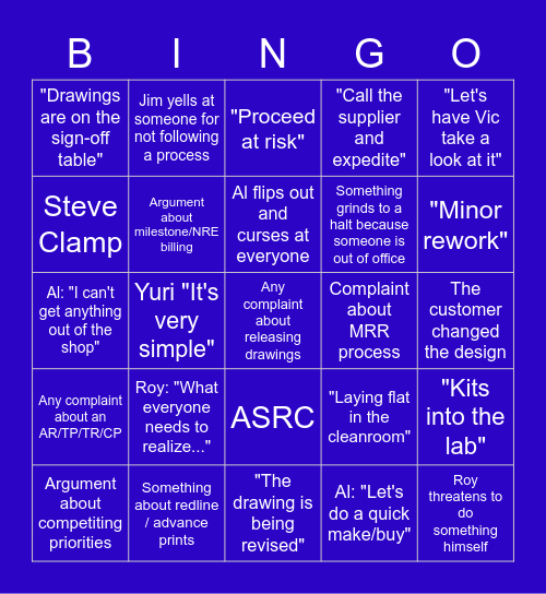 NPI Program Call Bingo Card