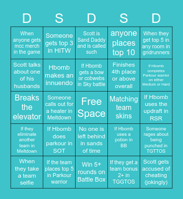 MCC 26 Aqua Abominations (HBomb Pov) Bingo Card