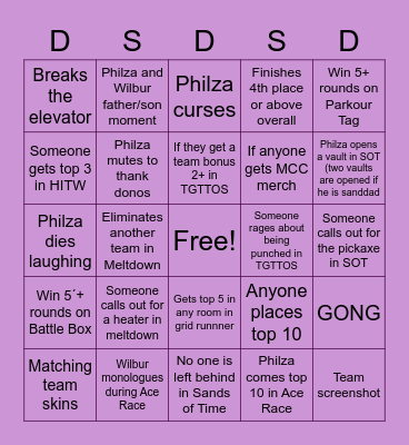 Pink Parrots Bingo Card