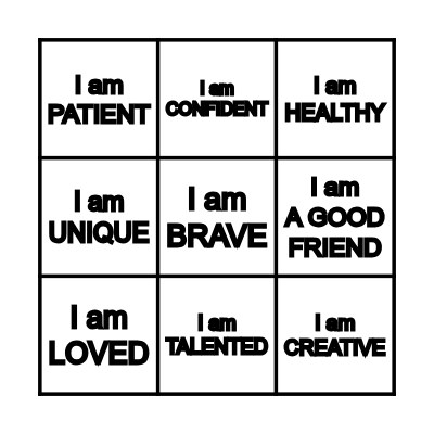 Confidence Bingo Card