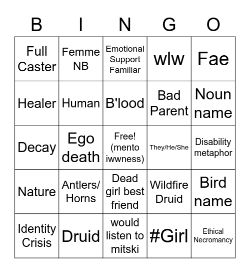 Beengo Bingo Card