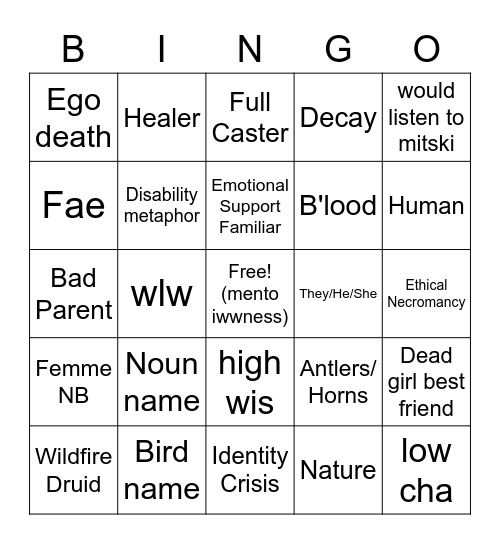 Beengo Bingo Card