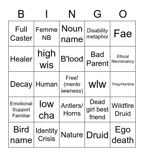 Beengo Bingo Card