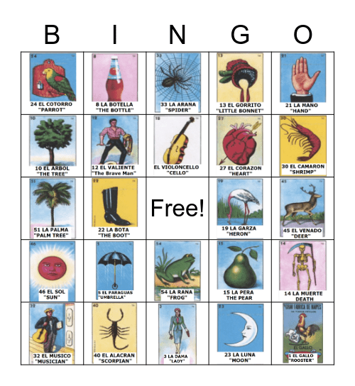 Loteria Original! Bingo Card