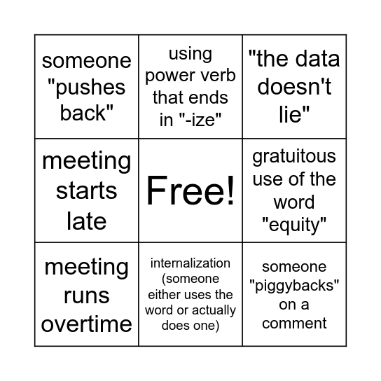 SBEZ Bingo Card