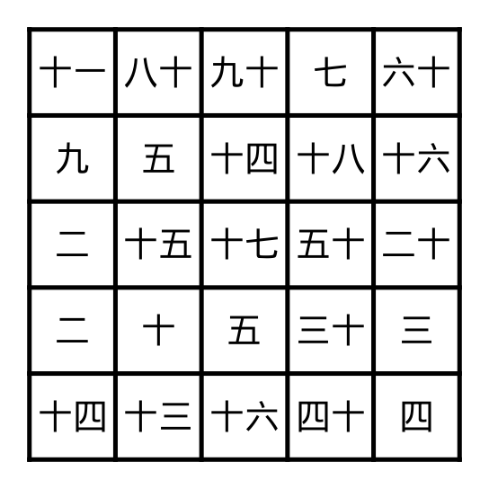 chinese-numbers-bingo-card