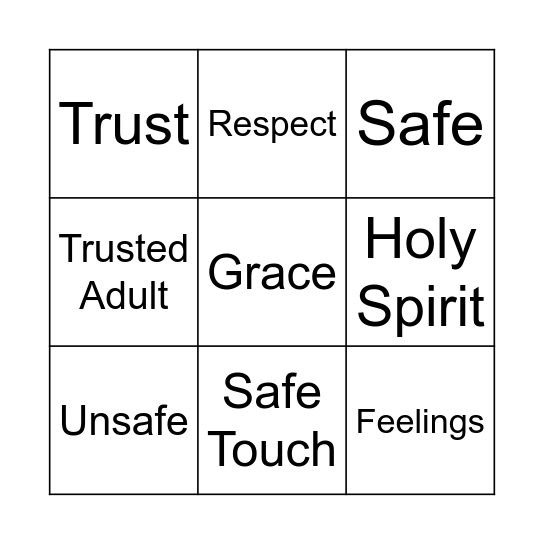 Circle of Grace Bingo Card