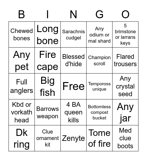Iron Kites bingo Card