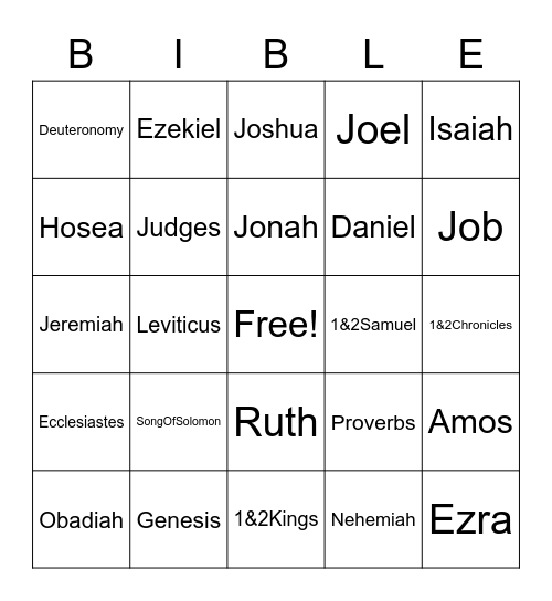 Old Testament Bingo Card