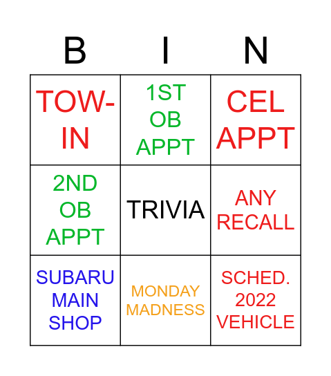 Bingo Card