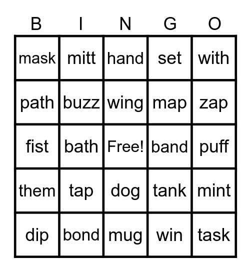 Book 1 Skills Bingo Card