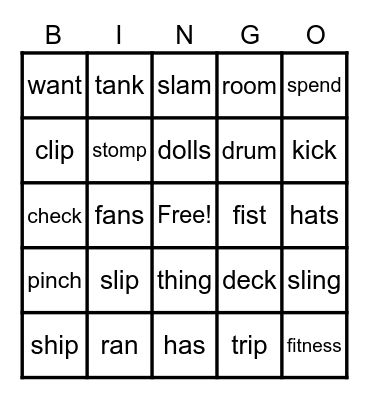 Book 2 Skills Bingo Card