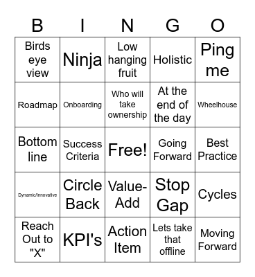 Business Bingo Card