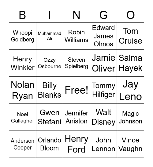 Dyslexia Superstars Bingo Card