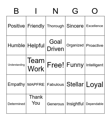 Customer Service Week BINGO Card