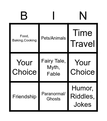 Book Bingo Card