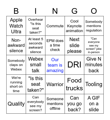 Healthy Bingo! Bingo Card