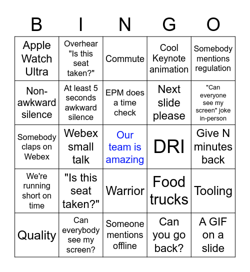 Healthy Bingo! Bingo Card