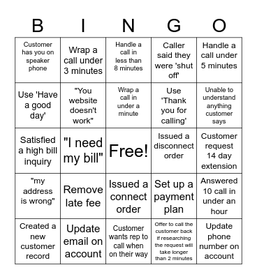 Customer Service Week 2022 Bingo Card