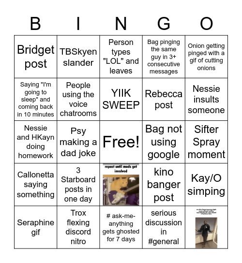 Roycord Bingo! Bingo Card