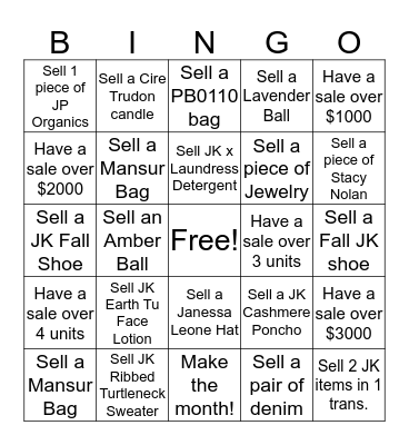 JK Montecito Bingo!!! Bingo Card