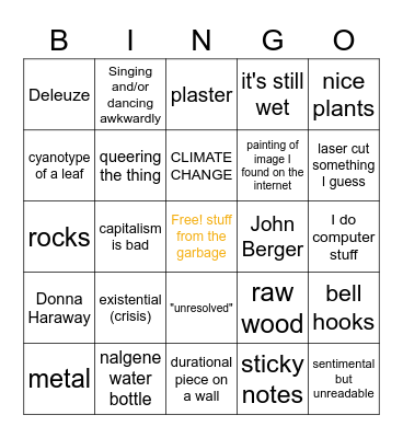Guelph MFA BINGO Card