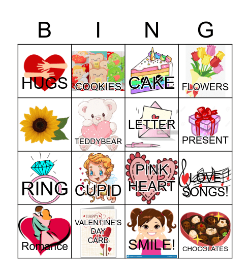 Love & Friendship Day BINGO Card