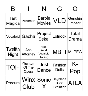 L’s Hyperfixation Bingo! Bingo Card