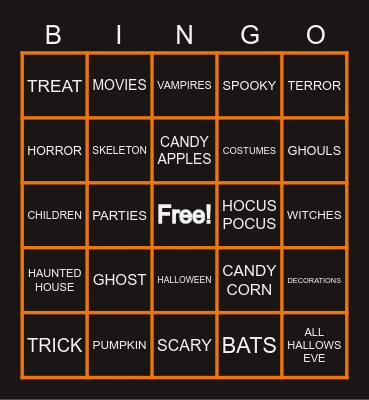 🎃Halloween👻 Bingo Card