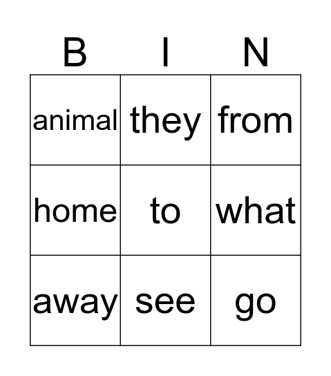 Unit 10 - Lesson 5 Bingo Card