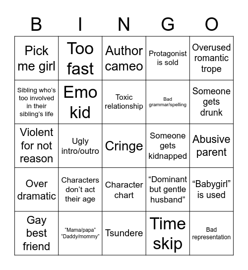 Gacha Bingo Card