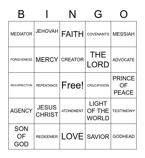 GENERAL CONFERENCE Bingo Card