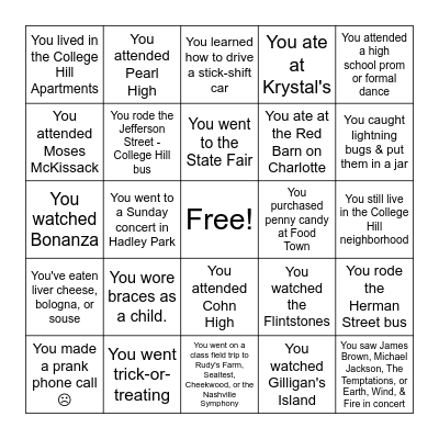 Old School Bingo 2022 Bingo Card