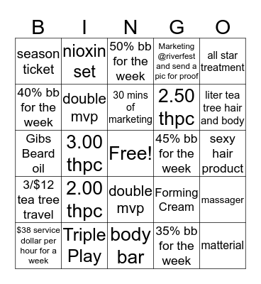 SPORTCLIPS BINGO Card
