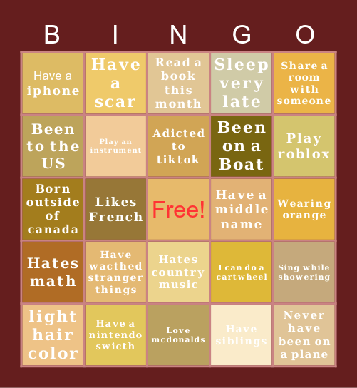 RanDom GoofY  𝙗𝙞𝙣𝙜𝙤 Bingo Card