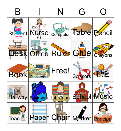 Noun Bingo Card
