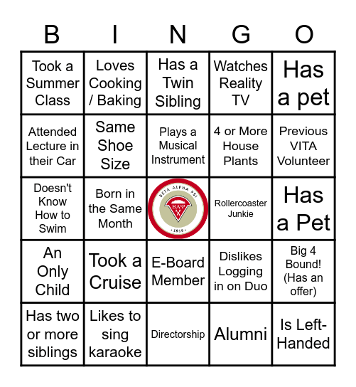 Meet-a-BAP-Bingo Card