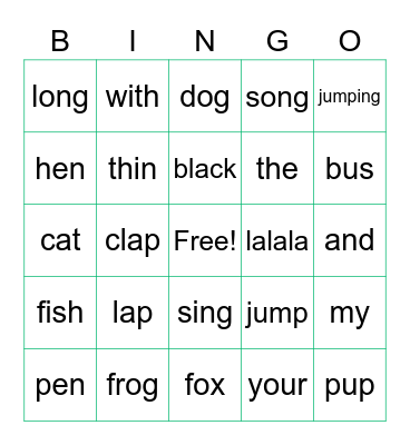 On the bus Bingo Card